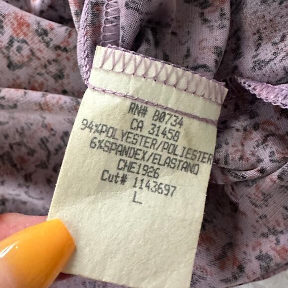 Vintage BCBGMaxazria Top Womens Large Lavender Floral Halter Y2K Coquette Grunge - Picture 6 of 8